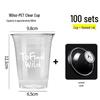 Mubaisen 500ml Plastic Cold Drink Cups with Dome Lids (100 Sets)