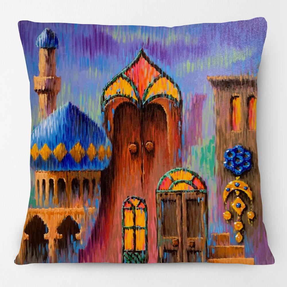 Middle East Arabic Muslim Islam Arabian Woman Portrait Poster Paintings Cushion Cover Decorative Pillows For Sofa