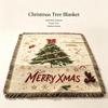 Christmas Tree Themed Throw Tapestry, X‑mas Decor Sofa Cover Bed Runner Holiday Home Decoration