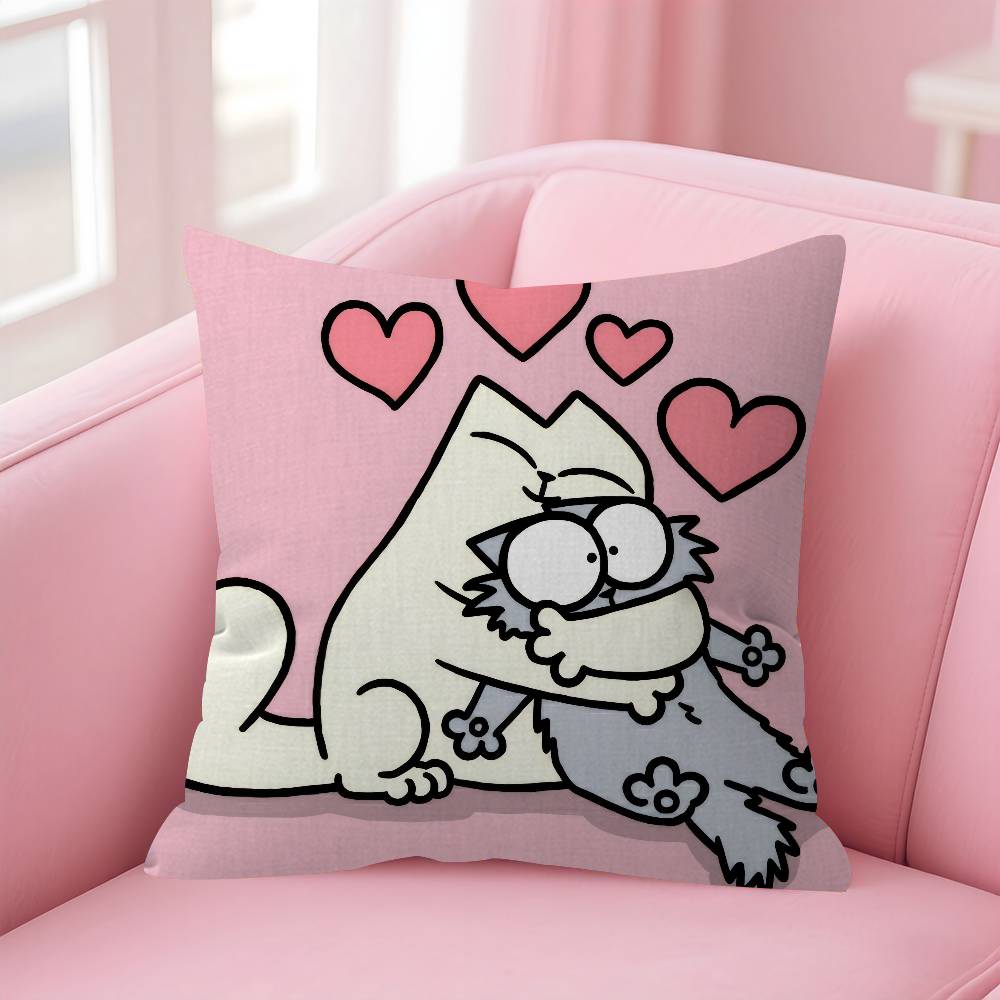 Kawaii SSimons Cat anime  pillow cover sofa cushion cover home room decoration children gift