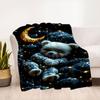 "Starry Night Panda Plush Toy - Cute Moon Blanket Set"Blanket Flannel Throw Blanket for Sofa, Bed, Travel, Camping, Office, Couch, Chair, An