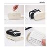 Simple Design Pencil Bag Pen Case Macaron Color Multi Mesh Pocket Slot Handle Storage Pouch for Stationery School