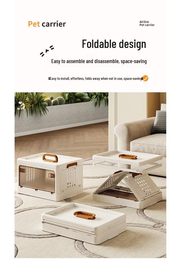 Portable Eco-friendly Pet Carrier: Breathable, Collapsible Handheld Bag for Cats & Small Dogs with Multiple Doors