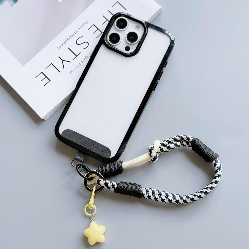 1 Piece Star Pendant Wrist Rope Cartoon Cute Mobile Phone Hanging Rope Adjustable Short Braided Rope Keychain For Men And Women