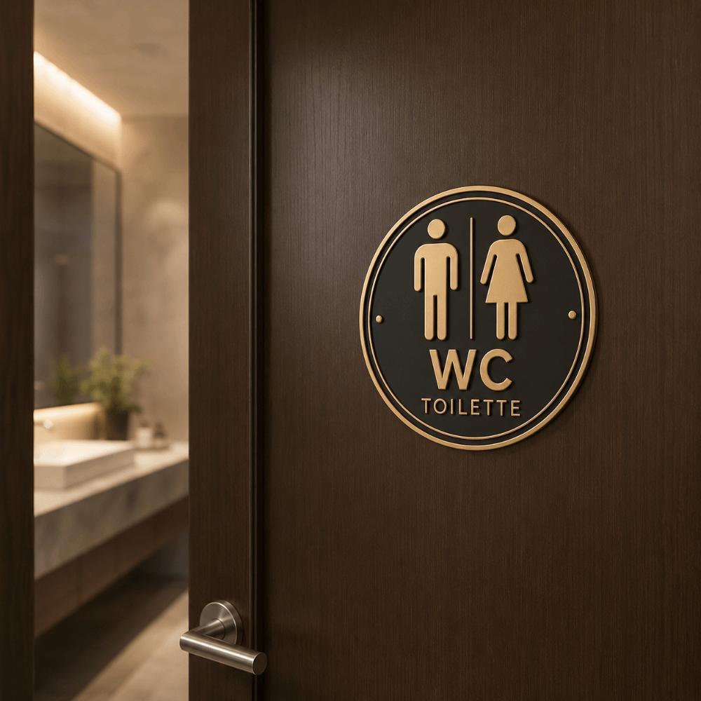 Door Hanging German Toilet Sign Wall Decoration Toilet Decoration Art Decoration 2D Flat Sign Cafe