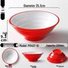 Two-Color Thickened Melamine Noodle Bowl - Large, Threaded Design for Restaurants, Perfect for Noodle Soup, Ramen, and Snail Rice Noodles