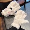 Cute West Highland Puppy Plush Five-Fingered Gloves Scarf Cold Wind Warm Student