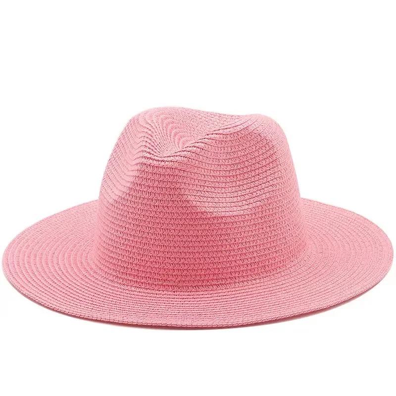 Big Head Size 60CM Straw Panaman Hat Foldable Woven Sun Hat  Men Plus Size Jazz Cap Women Beach Sun Protection Sun Shading Hat
