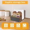 Napkin Salt and Pepper Holder Vintage Wooden Desktop Tissue Holder Box with Writable Chalkboard for Dining Room Spice Rack