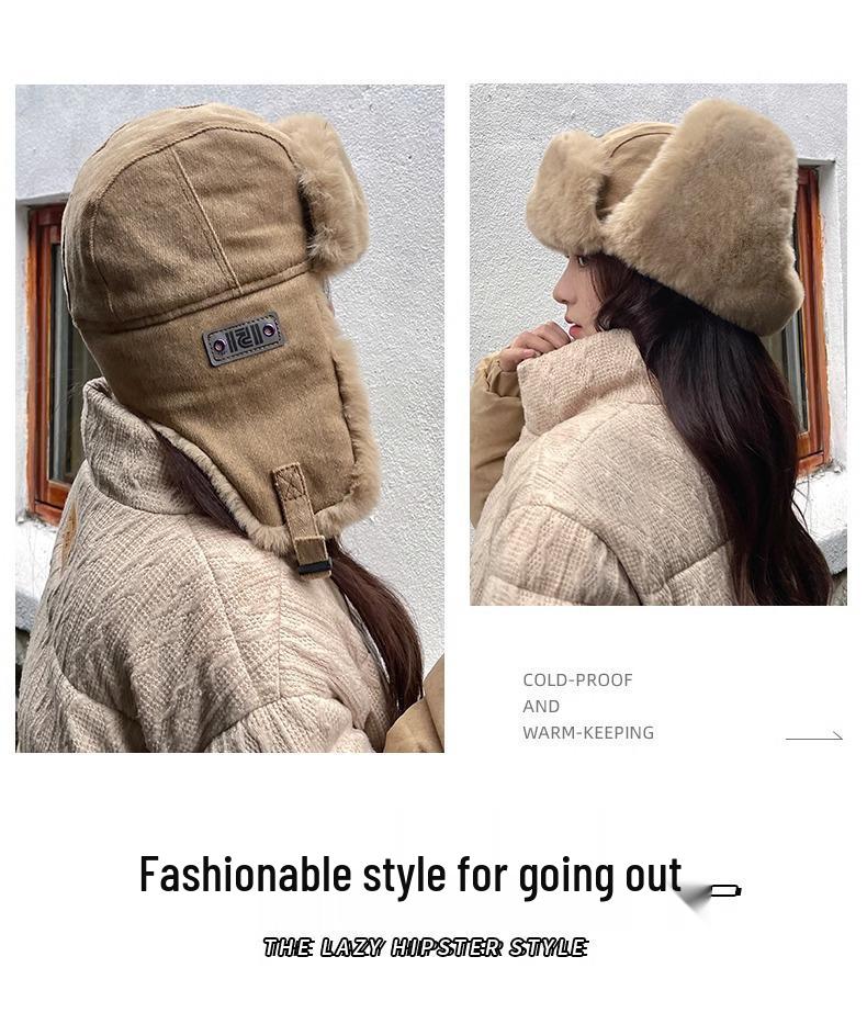 Unisex Winter Winddichte Samt Dicke Mütze mit Ohrenschutz zum Radfahren