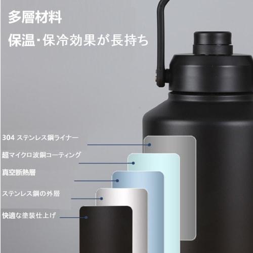 Ice Container, Camping Water Bottle, Sports Bottle, 2 Liter/3.5 Liter Large Capacity, Easy to Clean, Extra Wide Mouth, Double Stainless Steel Bottle,