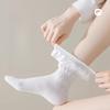 3 Pairs Woman Lolita Cute Black White Socks Set Spring Summer Female Lady  Girls Lace Kawaii Socks For Women