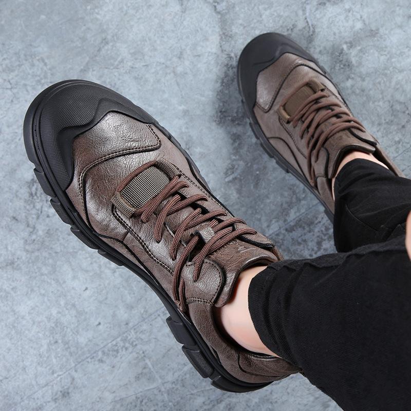 Pánské boty na jaro 2025, kožené, prodyšné, všestranné, trendy, sportovní, ležérní, kožené, pánské, outdoorové, turistické, boty