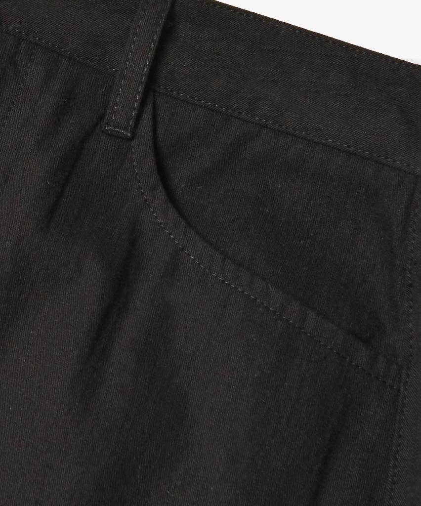 Yujen Slit Cotton Long Skirt_Black