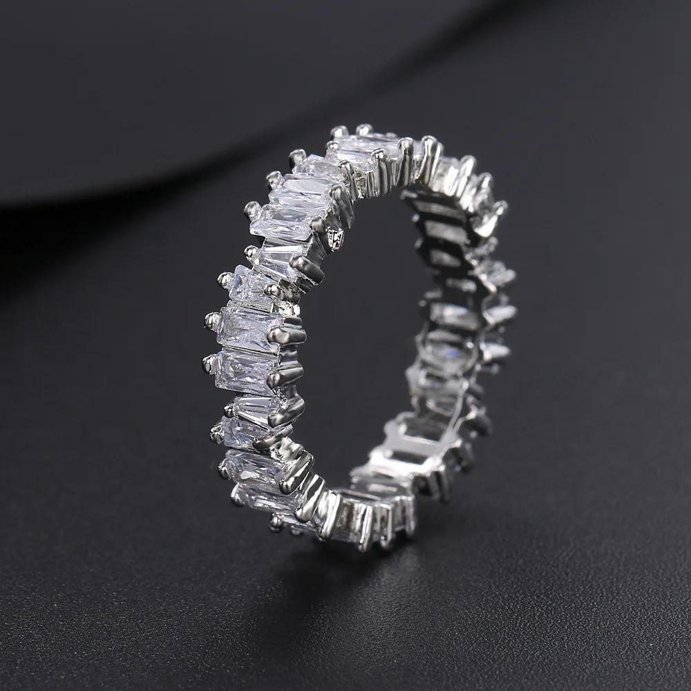 

Fashion Cubic Zirconia Square Open Adjustable Ring for Women Men Gold Silver Color Metal Ring Party Everyday Engagement Jewelry срібний