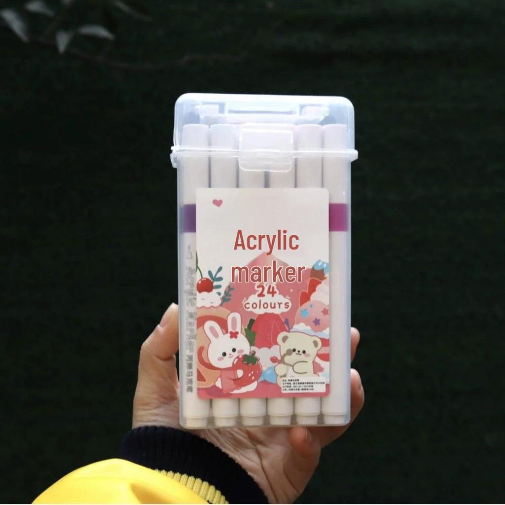 Acrylic Marker - Washable, Non-Bleed, Quick-Drying, Layerable, Waterproof Pen for Art & School.