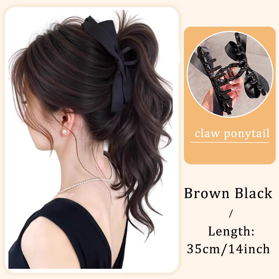 

Синтетический парик Y2K Hotties Длинный Кудрявый Пышный Кудрявый Высокий Хвост Парик для Захвата Элегантные Женские Полу Водопад Накладные Волосы на Заколках В сочетании с галстуком-бабочкой