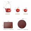 Chinese Red Ceramic Tea Set Bamboo Tray Handmade Teapot Kettle Teacup Tea Jar Household Wedding Teaware Sets Holiday Luxury Gift