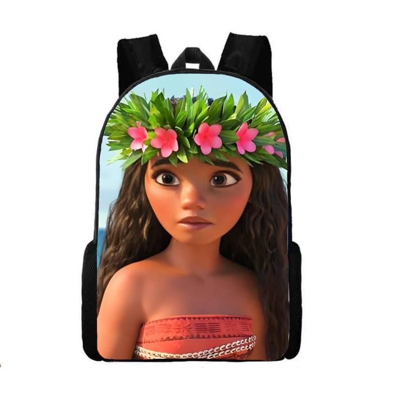 

Moana Cartoon Print Large Capacity Student Backpack With Breathable And Shockproof Features Style 4
