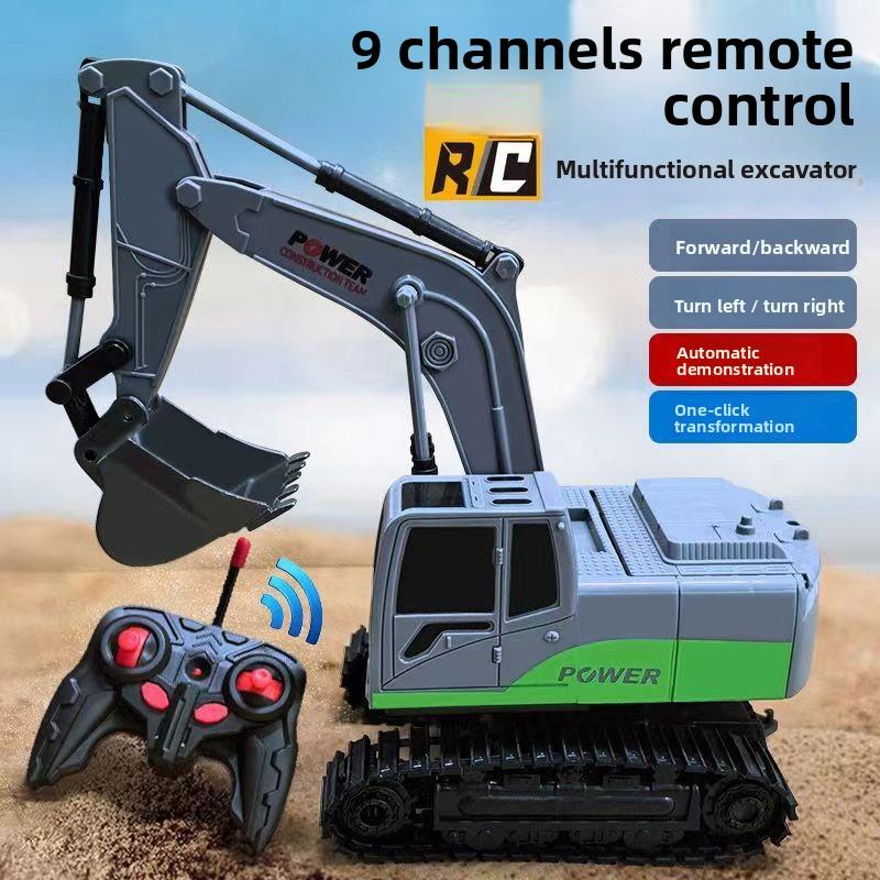 Alloy Wireless Remote-controlled Excavator, Rechargeable Electric Simulation Backhoe, Boy Engineering Vehicle, Toy Vehicle