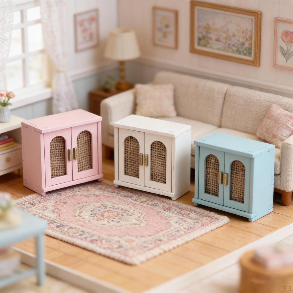 1:12 Dollhouse Furniture Doll House Accessory Mini Storage Cabinet Photo Prop Decoration