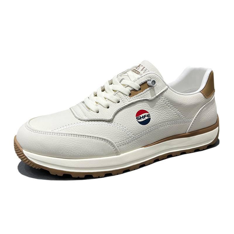 Cross-Border Men'S Shoes New Breathable One-Pedal Leather Little White Shoes Men'S Lightweight Casual Shoes Soft-Soled Sports Forrest Gump Shoes
