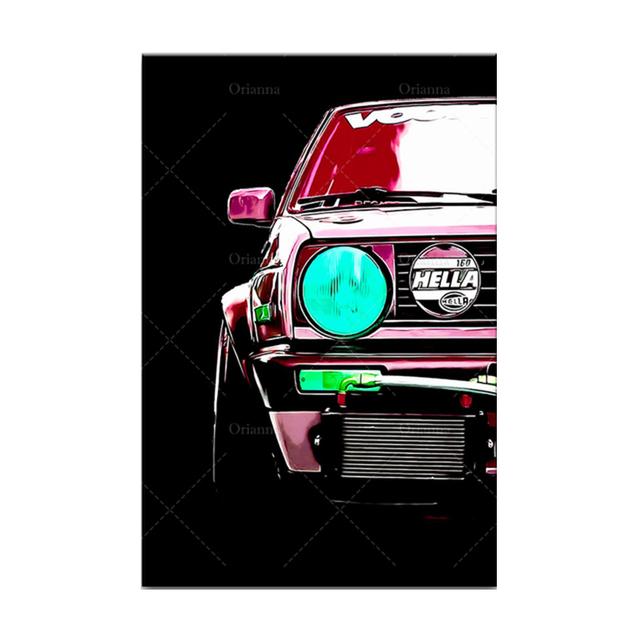 Modern Japanese Retro SuperCar Abstract Graffiti Wall Art Picture Modular Canvas Painting Posters Prints Living Room Home Decor No Frame