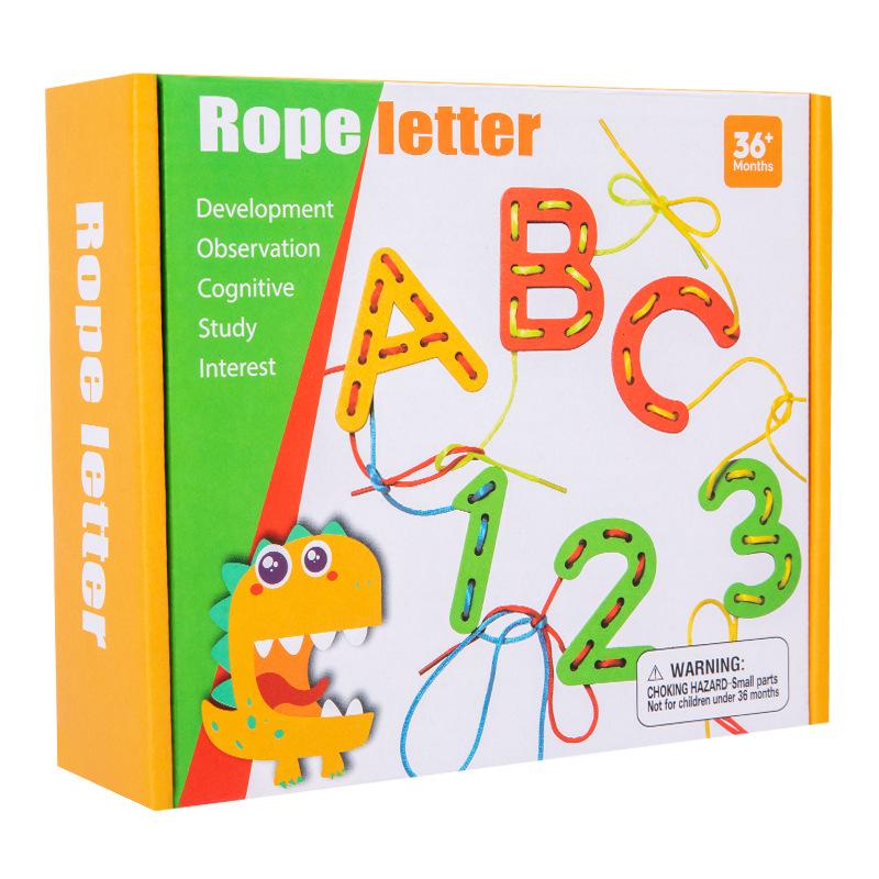 

Деревянная игрушка для нанизывания с алфавитом и цифрами для раннего развития