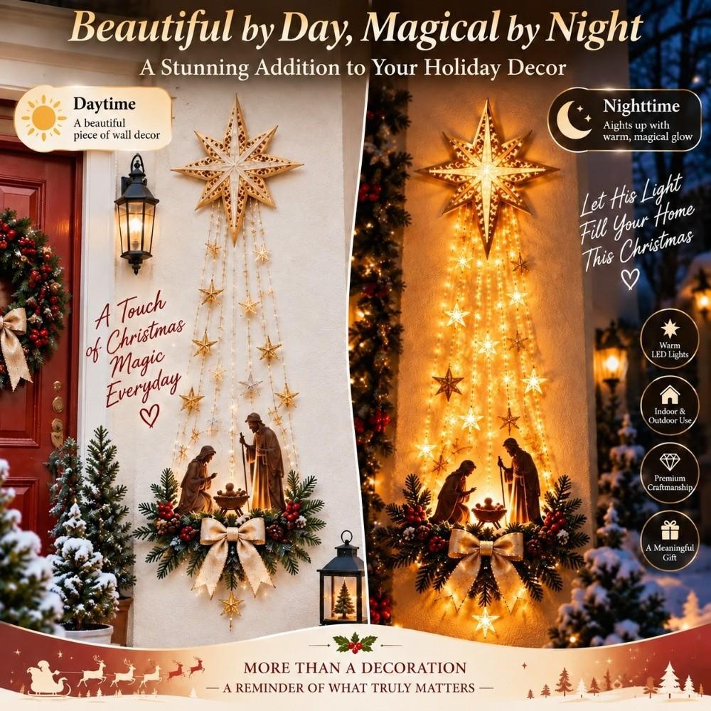 Snow Trail Shape Light-emitting Birth Scene Wall Decoration Christmas Wall Decor