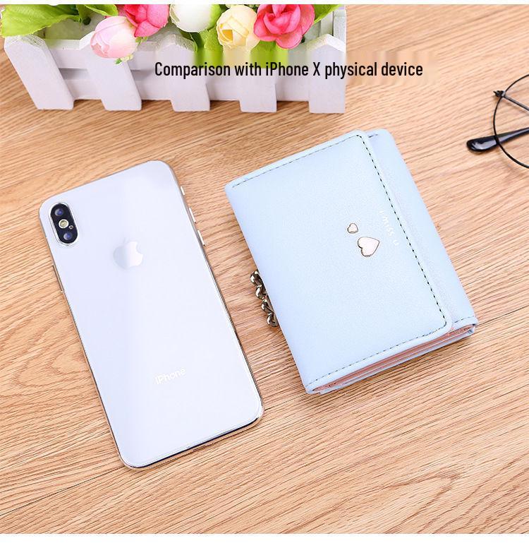Korean Style Mini Tri-Fold Coin Purse: Fashionable Dual-Use Card Holder & Wallet for Female Students