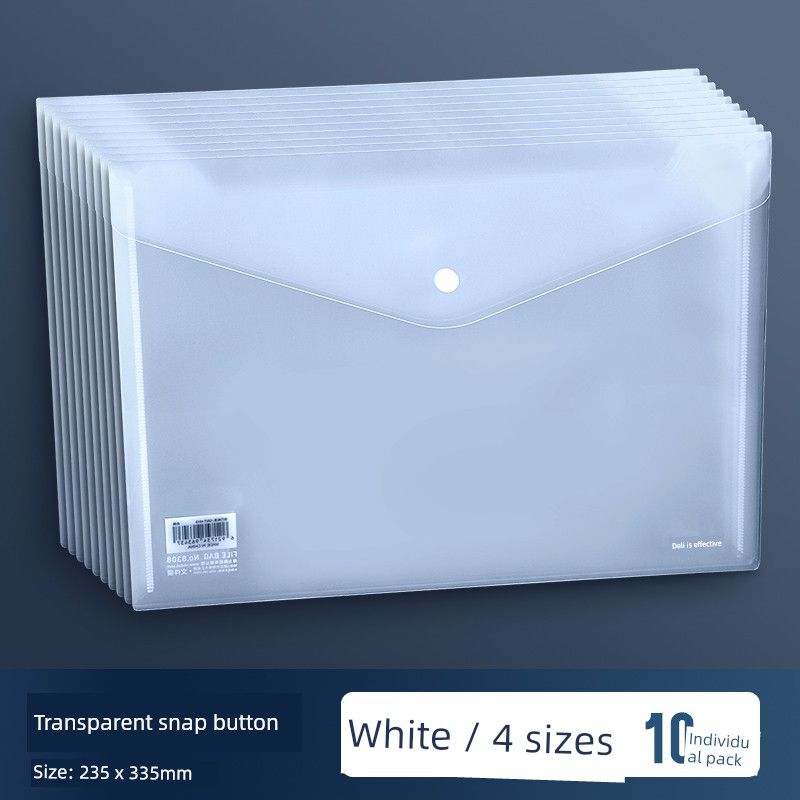 

Plastic Document Information Bag A4 Folder Good-looking Student Test Paper Bill Storage Bag Art Bag Office Supplies File Thickened Waterproof Bag [10 Pieces] Transparent White