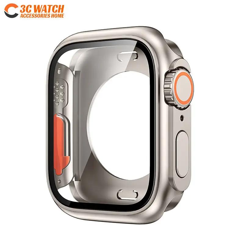 

Screen Protector Cover for Apple Watch 44mm 45mm 40mm 41mm Hard PC Front Rear Bumper Case for IWatch 9 8 7 6 5 4 Change To Ultra Series 654 SE 44MM