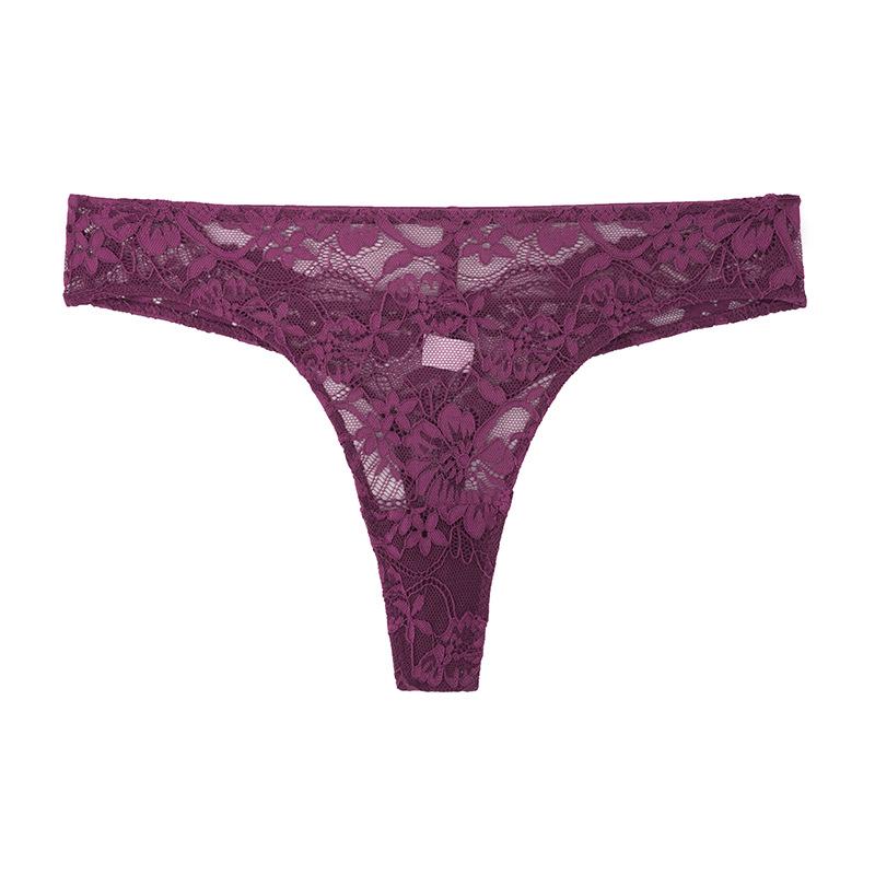 Plus Size Seamless Lace Thong: Comfortable, High Elasticity, Mid-High Waist, All-Cotton