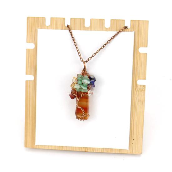 Collar de Cristal Curativo Colgante Prisma de Piedra Preciosa Collar de Piedras Naturales Coloridas Collar de Árbol de Cristal Regalo de Energía Espiritual para Hombres Mujeres