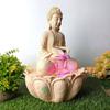 Lotus Buddha Table Top Water Fountain with RGB LED Light for Home Décor/Gift/Vastu/Pooja/Reception/House Warming (Biege Stone)
