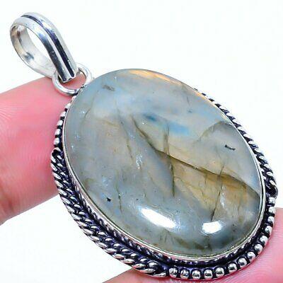 

Natural Labradorite Gemstone Handmade 925 Sterling Silver Pendant 2.21 A4e94