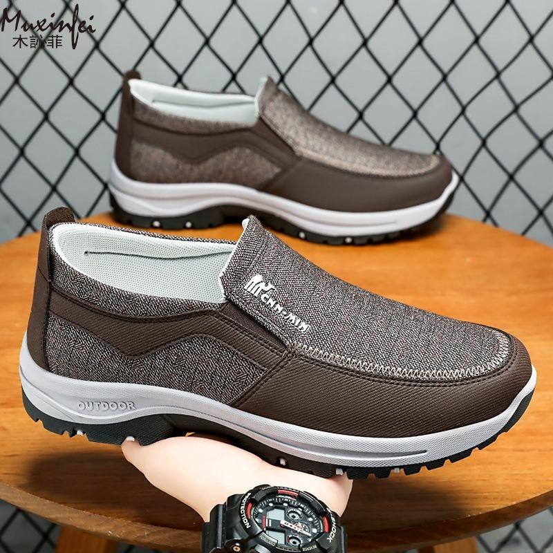 Fashion Men's Autumn and Winter Anti Slip Casual Outdoor Hiking Shoes Cloth Walking Shoes Breathable Versatile Work Shoes