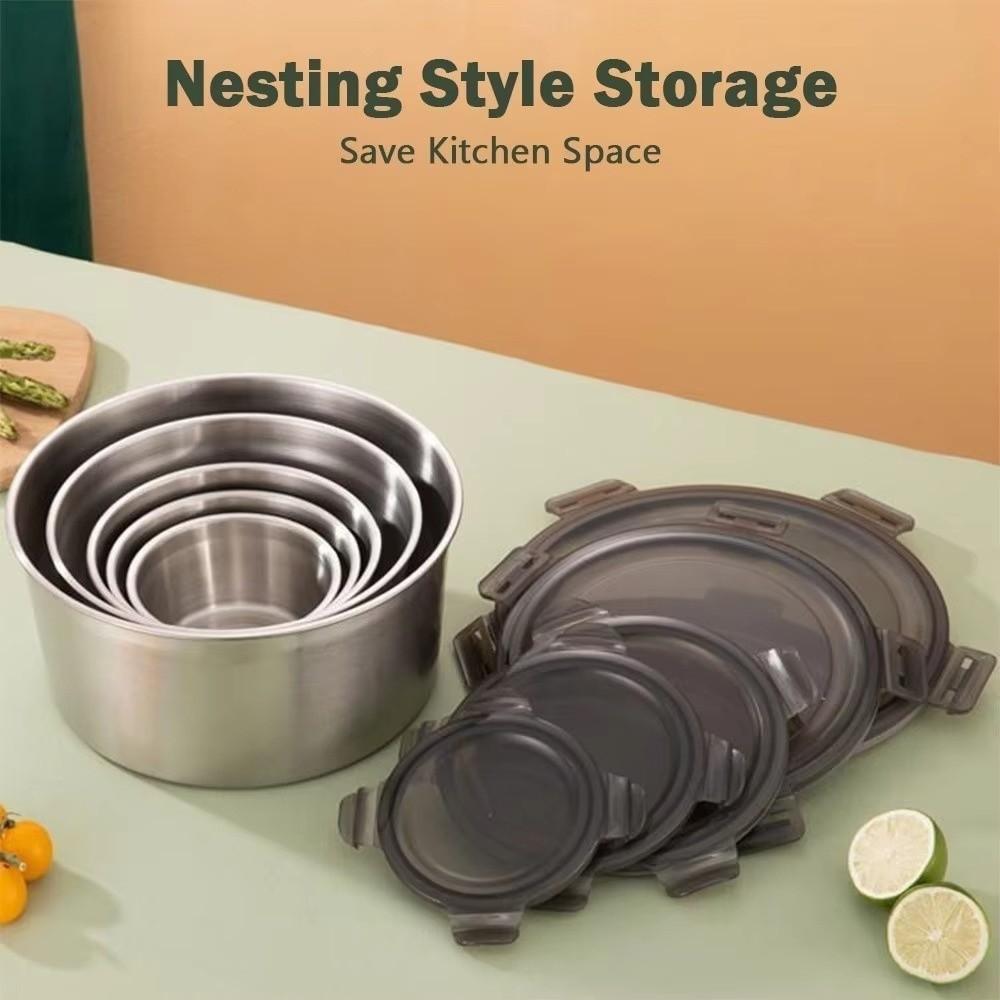 201 Stainless Steel Fresh Keeping Box with Lid Lunch Box  for Kitchen Refrigerator