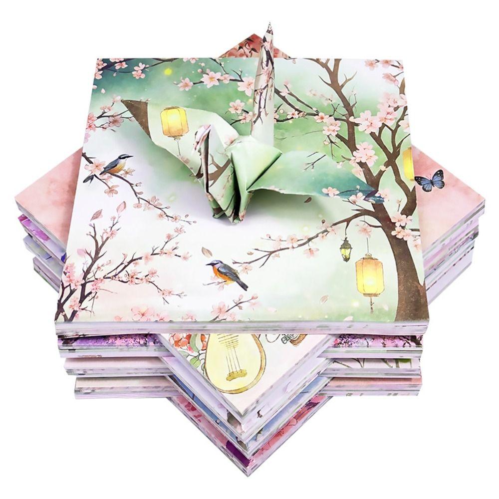60 Sheets Chinese Style Floral Craft Paper Double-Sided Printed Folding Paper  DIY Scrapbooking