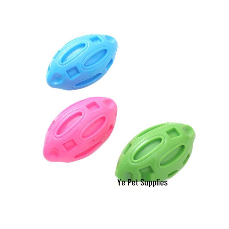 Sound-Emitting Bite-Resistant Rugby Dog Toy for Teeth Cleaning and Self-Entertainment