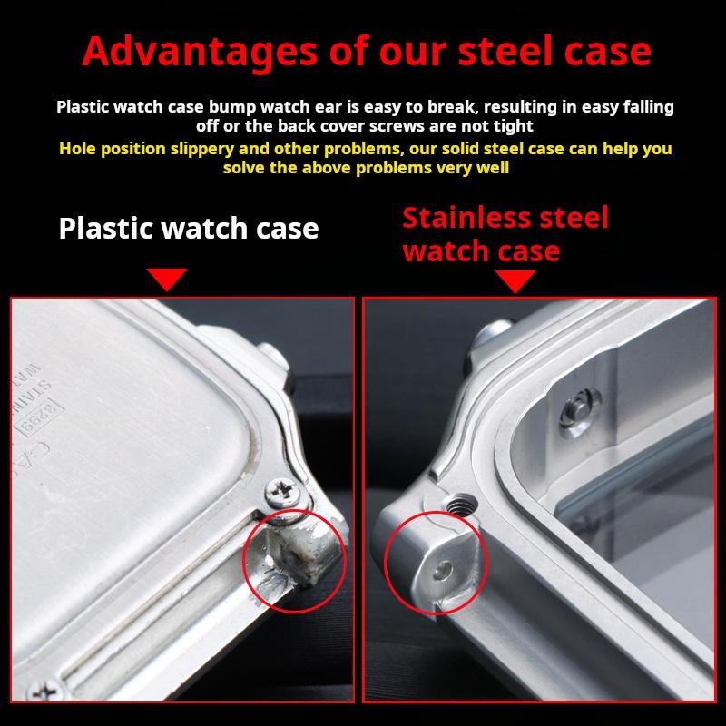 Ae1200 Fashion Accessories For Casio Case Kit Modified Metal AE-1200 Ae-1300 Bezel Glass Strap Ring Stainless Steel Watch Band