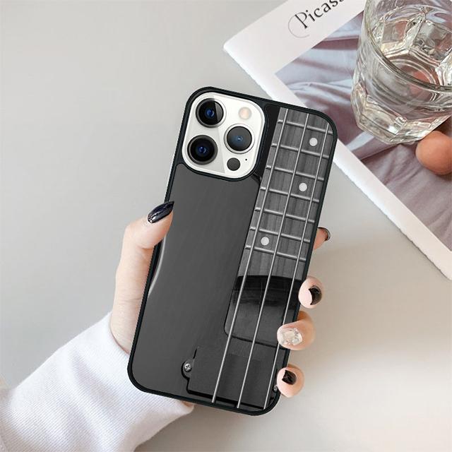 Guitar Music Black Soft Phone Case Cover For iPhone 17 Air 15 16 14 13 12 Pro Max 11 Pro Max Plus Coque Shell
