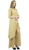 Phagun Asymmetrical Kurta Kurti Solid Beige Indian Clothing With Palazzo
