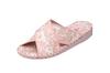 Pansy 9304 Women's Hand-Knitted Indoor Slippers with a Floral Print, Size Small, Pink