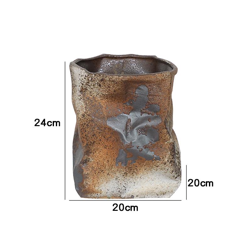 Retro Wabi-Sabi Zen Pottery Vase for Home and Hotel Decor