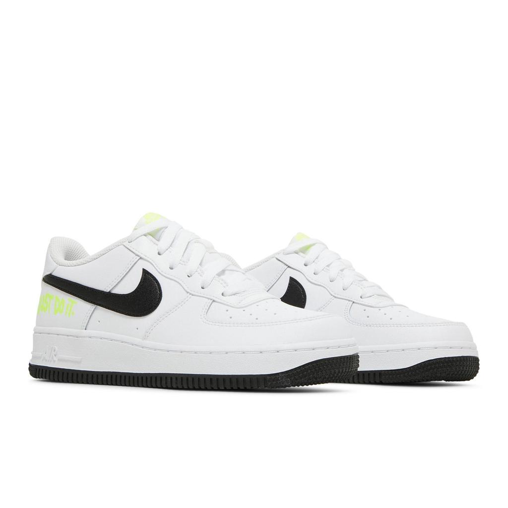 Nike Air Force 1 Low Grade School 'Just Do It - White Volt' (Unisex) White Kids' Skateboarding Shoes DM3271 100