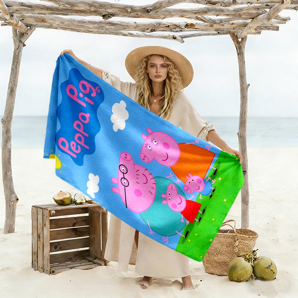 Peppa Pig's Colorful World Beach Towel Soft Durable Quick-Dry Comfortable Lightweight