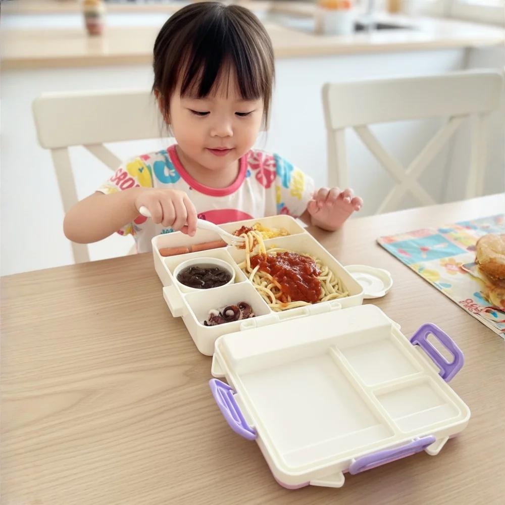 1000ml Kids Bento Lunch Box with 4 Compartments Cute Food Storage Container Suitable for Microwave And Fridge