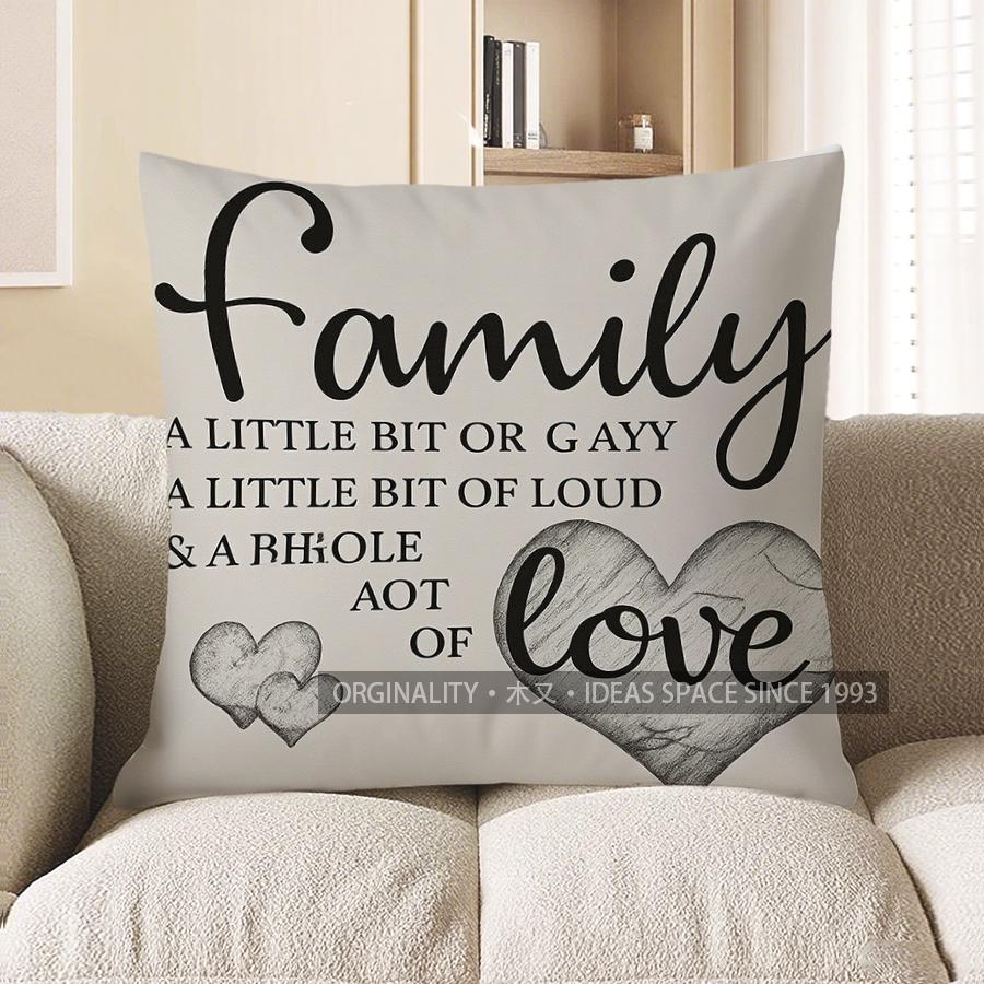 Home Decor Biss The Food, Family &amp; Love Throw Pillow Pattern Cushion Cover Suitable For Sofa Bedroom Car Pillow Cover