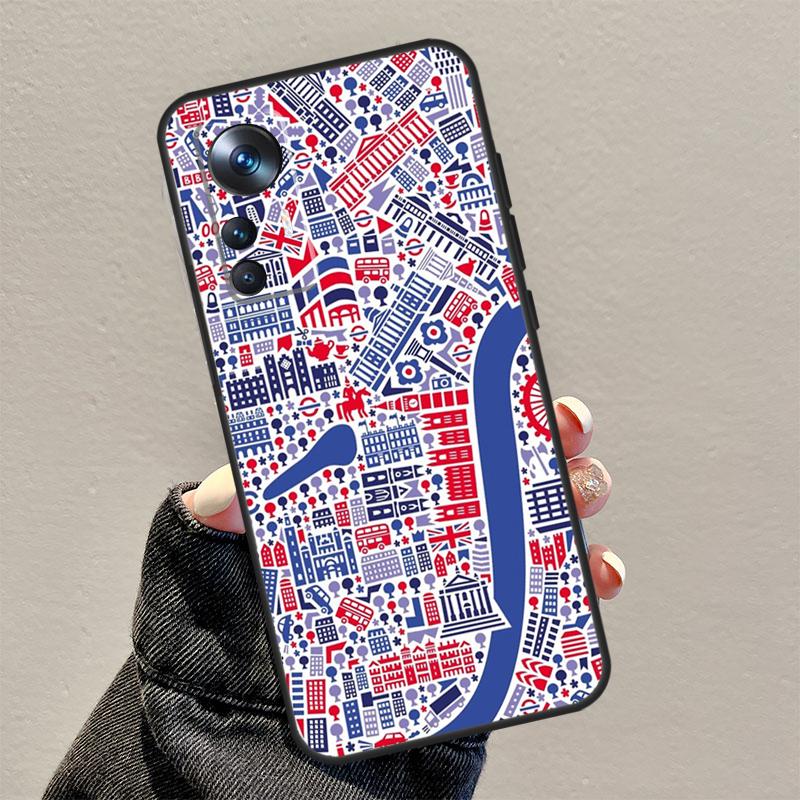 

London British Union Jack Case For Xiaomi 13 Pro 11T 12T 12 Lite 12X POCO F5 Pro X3 X5 M6 Pro X4 F4 GT F3 M5s Funda Xiaomi 12T (12T Pro)